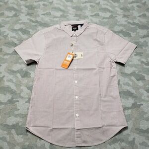 Dockers‎ Shirt Mens Medium Purple Supreme Flex Short Sleeve Button-Up NWT